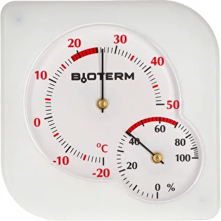 Bimetaal binnen thermometer met hygrometer (-20 tot +50°C), wit