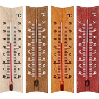 Houten kamertemperatuurmeter (-20 tot +50°C), 15 cm, mix