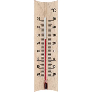 Houten kamerthermometer (-20 tot +50°C), lichtbruin, 15 cm