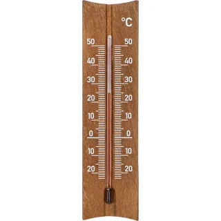 Houten kamertemperatuurmeter (-20 tot +50°C), donkerbruin, 15cm