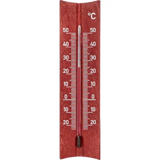 Houten kamerthermometer (-20 tot +50°C), mahoniekleur, 15 cm