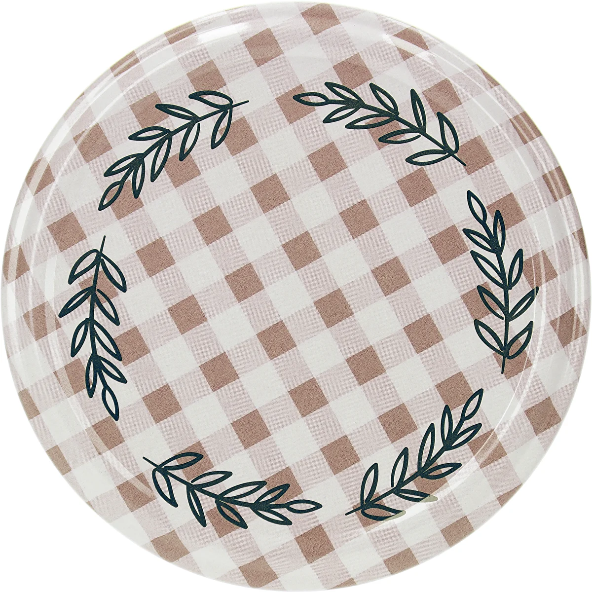Twist-off deksel Ø82/6, beige ruitjes, 10 stuks