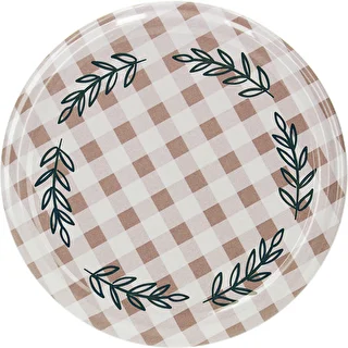Twist-off deksel Ø82/6, beige ruitjes, 10 stuks