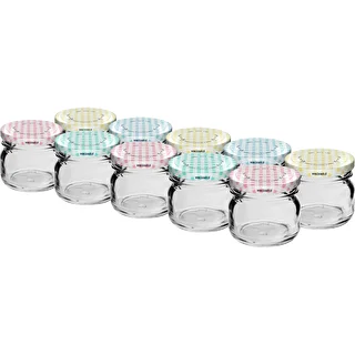 Twist-off pot 30 ml met gekleurde deksel fi 43 - 10 stuks