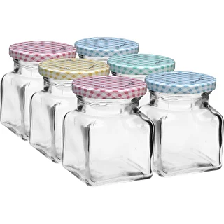 Pot TO 120 ml Vier hoeken fi 53 deksel - 6 stuks
