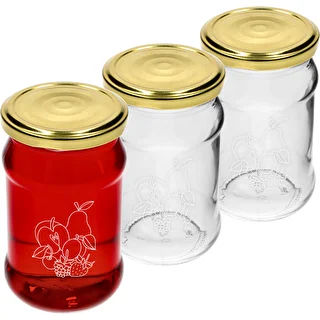 Pot TO 300ml met opdruk - mix van fruit en deksel fi66/4 - 3 stuks