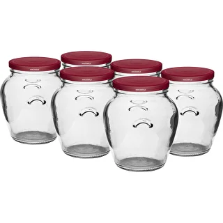 Amfora pot 580 ml (fi 82) met bordeaux deksel 6 stuks