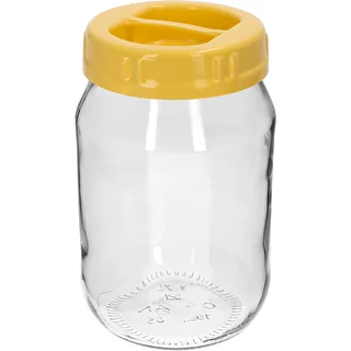 TO-pot 1,7 L met een geel kunststof deksel met handgreep, Ø 100 mm, 1 stuk