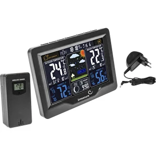 RCC weerstation, DCF – elektronisch, verlicht, draadloos, sensor, zwart