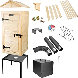 Houten rookoven 100 cm, met vuurhaard