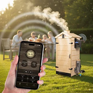 Frameloze rookoven dragON PLYWOOD NATURE met Wi-Fi-controller, 200L – photo 9