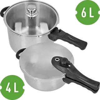 Snelkookpannenset van roestvrij staal, 4 en 6 L – photo 3