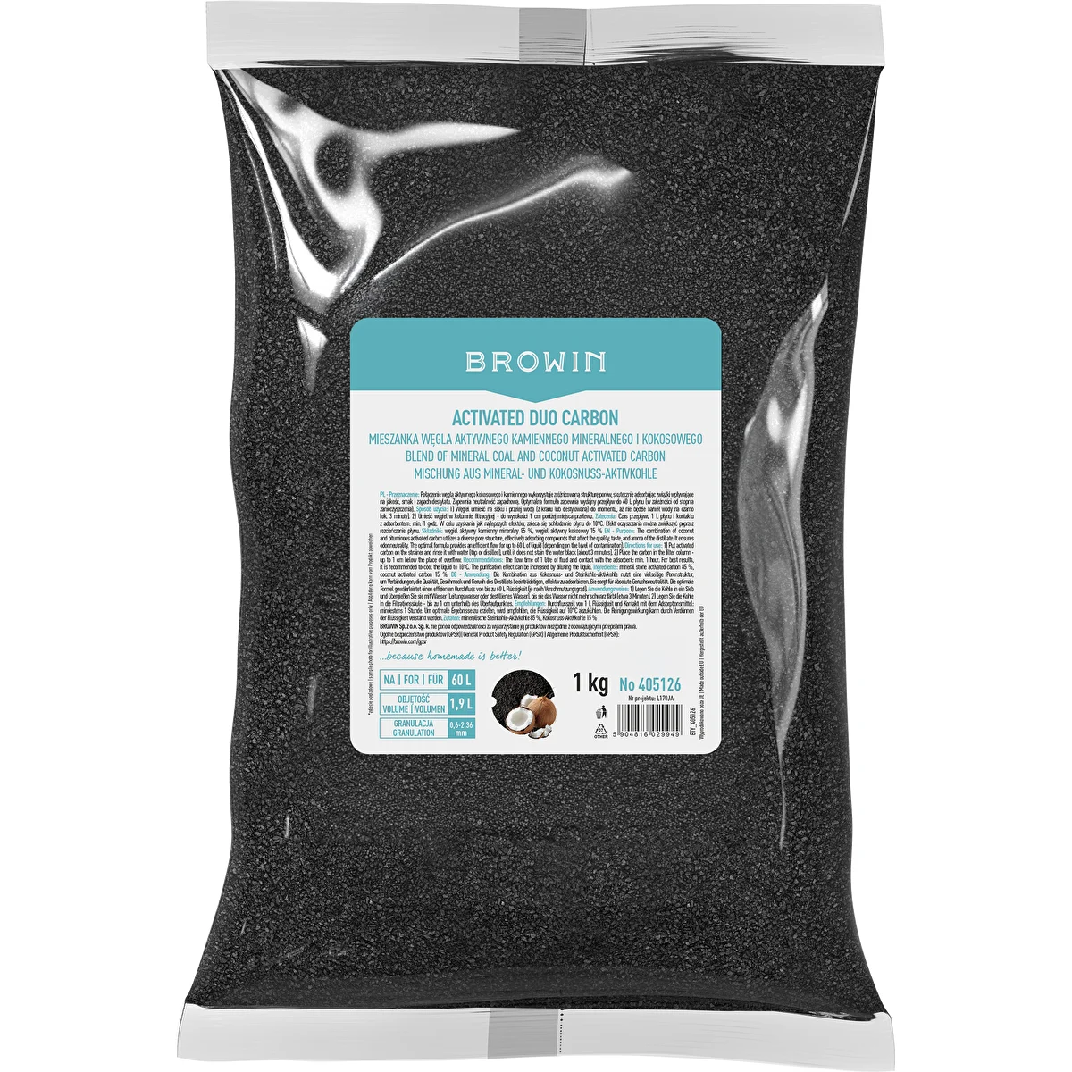 Activated Duo Carbon - mix van actieve kool van steenkool (mineraal) en kokos, 1 kg, voor 60 L