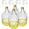 4 x Dame 5L met kurk, fermentatiebuis, dop en mand - 2 