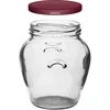 Amfora pot 580 ml (fi 82) met bordeaux deksel 6 stuks - 3 ['set van potten', ' potten voor fermentatie', ' potten voor jam', ' potten met deksels', ' potten fi 82', ' potten met 6 clipsdeksels', ' potten met bordeauxrode deksels', ' voor conserven', ' voor wecken', ' potten voor honing', ' voor honing', ' bolle pot', ' pot 0', '5 l', ' voor pasteurisatie']