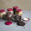 Amfora pot 580 ml (fi 82) met bordeaux deksel 6 stuks - 5 ['set van potten', ' potten voor fermentatie', ' potten voor jam', ' potten met deksels', ' potten fi 82', ' potten met 6 clipsdeksels', ' potten met bordeauxrode deksels', ' voor conserven', ' voor wecken', ' potten voor honing', ' voor honing', ' bolle pot', ' pot 0', '5 l', ' voor pasteurisatie']