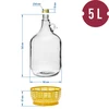 Dame 5L met kurk, horizontale buis en dop - 9 ['set voor wijn bier honing', ' dame', ' dame 5 liter', ' mandfles', ' mandfles voor wijn', ' dame mandfles', ' dame in mand', ' dame 5 L', ' ballon 5 L', ' demijohn', ' ballon in mand', ' damefles 5L in mand', ' ballon', ' mandfles voor wijn', ' set met fermentatiebuis', ' huisgemaakte dranken', ' horizontale fermentatiebuis', ' mandfles voor sterke drank', ' dame voor fermentatie', ' set voor wijn voor beginners', ' fermentatiefles']