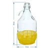 Dame Jeanne 5 L - plastic mand, draadsluiting - 2 ['voor wijn', ' voor likeur', ' voor wijn', ' voor likeur', ' wijnfles', ' wijnkan', ' voor sap', ' met mechanische sluiting', ' glazen dame', ' glazen fles']