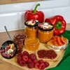 Deksel fi 66/4 fruit op zwarte achtergrond - 10 stuks - 6 ['doppen', ' potten', ' doppen voor jam', ' opslag', ' potdeksels', ' seizoensfruit', ' deksels voor potten', ' deksel fi 66', ' klikdeksels']