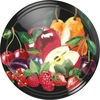 Deksel fi 82/6 fruit op zwarte achtergrond - 10 stuks  - 1 ['doppen', ' potten', ' doppen voor jam', ' opslag', ' potdeksels', ' seizoensfruit', ' deksels voor potten', ' deksel fi 82', ' klikdoppen']