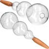 Drievoudige bewateringsbol (driekamer), transparant kleurloos, met keramische voet, 600 ml - 2 