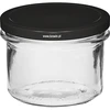 Eenvoudige pot 235 ml (fi82) met zwart deksel 6 stuks - 2 ['set van potten', ' potten voor jam', ' potten met deksels', ' potten fi 82', ' pot met deksel', ' 6 klemmen', ' potten met zwarte deksels', ' voor conserven', ' voor wecken', ' potten', ' voor vlees']