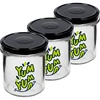 Eenvoudige pot 346ml fi 82 met kleurrijke opdruk "Yum Yum" en zwarte deksel, 3 stuks - 2 ['pot met opdruk', ' potten voor conserven', ' decoratieve potten', ' pot met opschrift', ' decoratieve pot', ' potten voor jam', ' glazen pot met deksel', ' pot voor conserven met deksel']