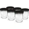 Eenvoudige pot 350ml met zwart deksel fi82 - 6st.  - 1 ['set van potten', ' potten voor fermenteren', ' potten voor jam', ' potten met deksels', ' potten fi 82', ' potten met 6 clips deksels', ' potten met zwarte deksels', ' voor conserven', ' voor wecken', ' voor vlees', ' pottenverzameling']