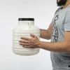 Fermentatievat 20L - wit, handvatten - 9 ['vat voor kool', ' vat voor fermentatie', ' vat voor gefermenteerde producten', ' gefermenteerd product', ' kool', ' komkommers', ' voor komkommers', ' aardewerk', ' aardewerk met deksel', ' vat met deksel']