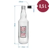 Fles 0,5 L met dop en 2-kleurige opdruk Bimber Zonder Chaser - 4 stuks - 8 ['fles', ' flessen', ' flessen met opdruk', ' fles voor likeuren', ' fles voor zelfgestookte drank', ' fles voor alcohol', ' fles met opdruk', ' glazen fles met opdruk en dop', ' flessen 500 ml met kurk', ' flessen met kurk set', ' voor bruiloft', ' fles voor huisgemaakte alcohol', ' fles als cadeau', ' fles voor wodka', ' superflessen']