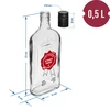 Fles 0,5 L met dop en 2-kleurige opdruk Uitstekende Drank - 4 stuks - 8 ['fles', ' flessen', ' flessen met opdruk', ' fles voor likeuren', ' fles voor zelfgestookte drank', ' fles voor alcohol', ' fles met opdruk', ' glazen fles met opdruk en dop', ' flessen 500 ml met kurk', ' flessen voor kurk set', ' voor bruiloft', ' fles voor zelfgemaakte alcohol', ' fles als cadeau', ' heupfles', ' superflessen']
