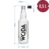 Fles 0,5 L met dop en opdruk sterke Water - 4 ['fles voor likeur', ' fles met opdruk', ' zelfgestookte drank', ' fles voor likeur', ' fles voor wodka', ' fles voor wodka', ' decoratieve fles', ' fles 500 ml', ' glazen fles', ' bruiloftsfles', ' voor de landelijke tafel', ' fles voor water']