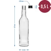 Fles 500 ml Slank, met zwarte dop, voor wodka, 6 stuks - 7 ['flessen met doppen', ' fles met dop', ' sterke drank fles', ' sterke drank flessen', ' wodkafles', ' wodkaflessen', ' sapfles', ' sapflessen', ' likeurfles', ' likeurflessen', ' alcoholflessen', ' alcoholfles', ' zwarte doppen', ' witte fles', ' schroeffles', ' schroefflessen', ' slanke flessen']