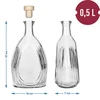 Fles "Banket" 500 ml, met kurk - 6 ['fles', ' flessen', ' fles voor likeuren', ' fles voor zelfgestookte drank', ' fles voor alcohol', ' glazen fles met kurk', ' fles 500 ml met kurk', ' flessen voor kurk', ' set voor bruiloft', ' fles voor banket']
