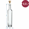 Fles Marina met kurk, wit 0,5 L - 4 ['fles voor alcohol', ' decoratieve flessen voor alcohol', ' glazen fles voor alcohol', ' flessen voor zelfgestookte drank voor bruiloft', ' fles voor likeur', ' decoratieve flessen voor likeuren']