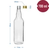 Fles 'Monopol' 700 ml met dop - 4 stuks - 6 ['monopolflessen', ' monopol fles', ' fles met dop', ' flessen met doppen', ' flessen 700 ml', ' fles 700 ml', ' flessen voor alcohol', ' fles voor dranken', ' flessen voor sappen', ' flessen met schroefdop', ' flessen met dop', ' flessen met doppen']
