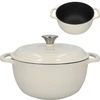 Geëmailleerde gietijzeren pot - ecru, 4 L - 10 