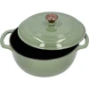 Geëmailleerde gietijzeren pot - salie, 5,8L - 2 ['gietijzeren potten', ' geëmailleerde gietijzeren potten', ' gietijzeren kookgerei', ' voordelen van gietijzeren kookgerei', ' geëmailleerd gietijzer', ' koken in een gietijzeren pot', ' gietijzeren pot met email', ' pot in ecru kleur', ' pot in bordeaux kleur', ' pot in salie kleur', ' waarom koken in gietijzeren potten', ' als cadeau', ' welke gietijzeren potten te kiezen']