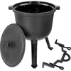 Gietijzeren jachtketel met geëmailleerd interieur, 8 L - 3 ['gietijzeren ketel', ' ketel voor vuurplaats', ' Hongaarse ketel', ' jachtpot', ' geëmailleerde ketel', ' jachtketel', ' ketel met geëmailleerd interieur', ' gietijzeren kookgerei', ' gietijzeren kookgerei met email', ' koken in een ketel', ' koken boven een kampvuur', ' koken in de buitenlucht', ' beste ketel', ' cadeau', ' barbecue']