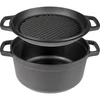Gietijzeren pan met koekenpan, 5 L + 1 L - 5 