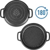 Gietijzeren pan met koekenpan, 5 L + 1 L - 8 ['pan met de pan', ' 2 in 1', ' gietijzeren pan', ' gietijzeren koekenpan', ' gietijzeren koekenpan', ' gietijzeren kookset', ' om te koken', ' om te bakken', ' om te braden', ' voor kampvuur', ' grillpan']