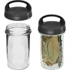Glazen container 545 ml, met deksel om op te hangen - 2 ['glazen container', ' container', ' glazen container met deksel', ' glazen container om op te hangen', ' deksel met handvat', ' container om op te hangen', ' kruidencontainer', ' container voor droge producten', ' innovatief deksel', ' potcontainer 545 ml']
