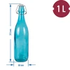 Glazen fles 1 L met luchtdichte sluiting - in verschillende kleuren - 2 ['roze fles', ' Barbie fles', ' Hulk fles', ' Frozen fles', ' waterfles', ' limonadefles', ' fles voor het besproeien van bloemen', ' decoratieve fles', ' fles met luchtdichte sluiting']