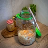 Glazen pot 8 L, met tang - 8 ['glazen potten', ' glazen pot', ' pot voor augurken', ' potten voor augurken', ' pot voor likeuren', ' containers voor likeuren', ' potten met deksel', ' grote potten met deksel', ' pot voor likeuren', ' pot voor alcohol', ' pot voor fermentatie', ' potten 8 L', ' pot met handvat', ' decoratieve pot', ' decoratieve pot', ' pot met afdichting']