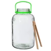 Glazen pot 8 L, met tang - 2 ['glazen potten', ' glazen pot', ' pot voor augurken', ' potten voor augurken', ' pot voor likeuren', ' containers voor likeuren', ' potten met deksel', ' grote potten met deksel', ' pot voor likeuren', ' pot voor alcohol', ' pot voor fermentatie', ' potten 8 L', ' pot met handvat', ' decoratieve pot', ' decoratieve pot', ' pot met afdichting']