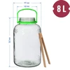Glazen pot 8 L, met tang - 6 ['glazen potten', ' glazen pot', ' pot voor augurken', ' potten voor augurken', ' pot voor likeuren', ' containers voor likeuren', ' potten met deksel', ' grote potten met deksel', ' pot voor likeuren', ' pot voor alcohol', ' pot voor fermentatie', ' potten 8 L', ' pot met handvat', ' decoratieve pot', ' decoratieve pot', ' pot met afdichting']