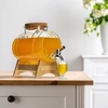 Glazen vat 3 L, met brede tuit, kurk, standaard en kraantje - 7 