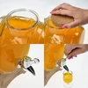 Glazen vat 3 L, met brede tuit, kurk, standaard en kraantje - 5 