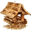 Houten vogelvoederhuis, gebrand, bergchalet - 5 ['vogelhuisje', ' vogelhuis', ' vogels voeren', ' houten voederhuis', ' gebrand voederhuis']