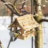 Houten vogelvoederhuis, gebrand, bergchalet - 11 ['vogelhuisje', ' vogelhuis', ' vogels voeren', ' houten voederhuis', ' gebrand voederhuis']